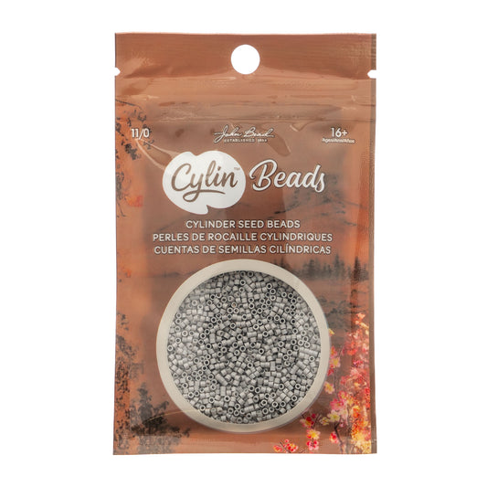 Cylin Bead 11/0 Opaque Dove Grey Seed Beads – 25g Bag | The Pink Bead Shop Canada
