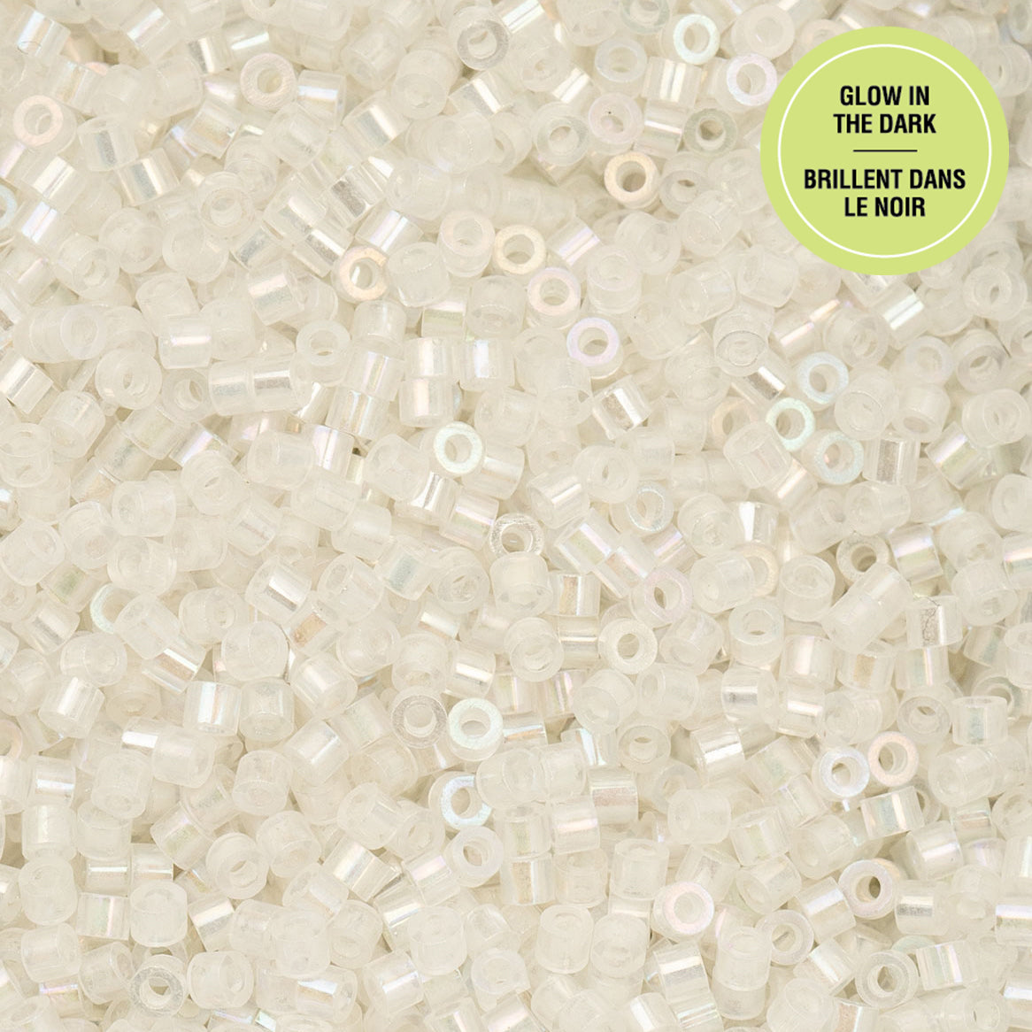 Cylin Bead 11/0 Glow in Dark AB Seed Beads – White to Turquoise 25g Bag | The Pink Bead Shop Canada