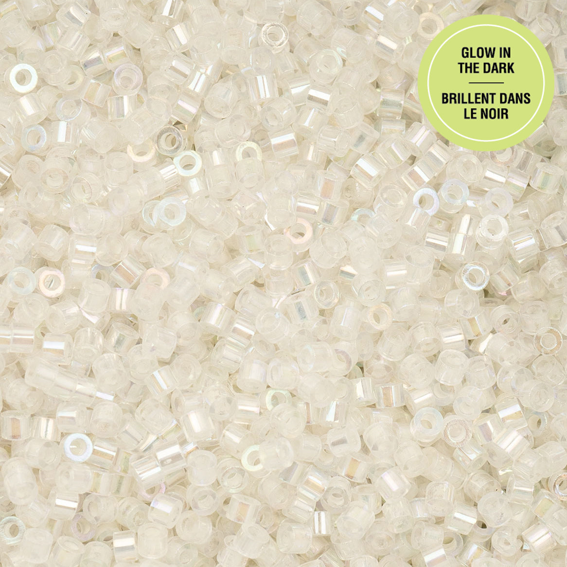 Cylin Bead 11/0 Glow in Dark AB Seed Beads – White to Sky 25g Bag | The Pink Bead Shop Canada