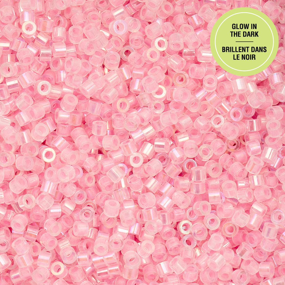 Cylin Bead 11/0 Glow in Dark AB Seed Beads – Pink 25g Bag | The Pink Bead Shop Canada