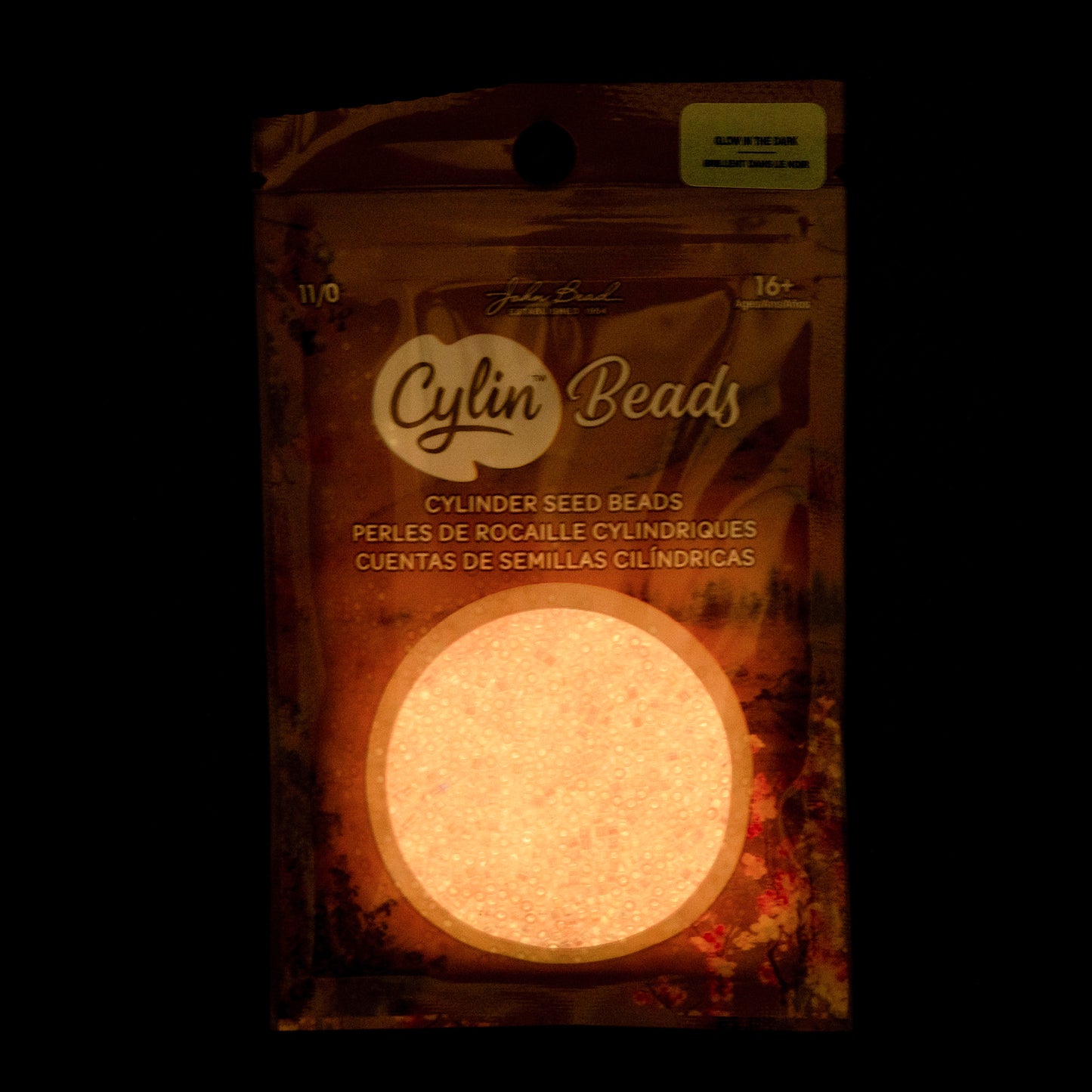 Cylin Bead 11/0 Glow in Dark AB Pink Neon Seed Beads – 25g Bag | The Pink Bead Shop Canada