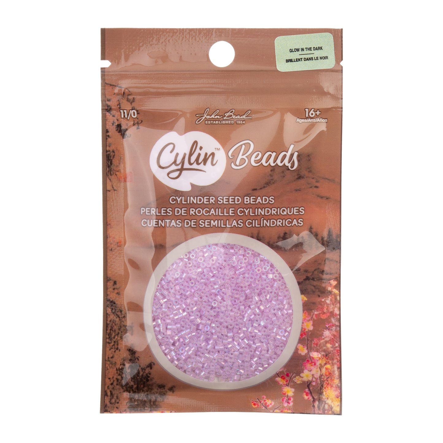 Cylin Bead 11/0 Glow in Dark AB Seed Beads – Violet 25g Bag | The Pink Bead Shop Canada