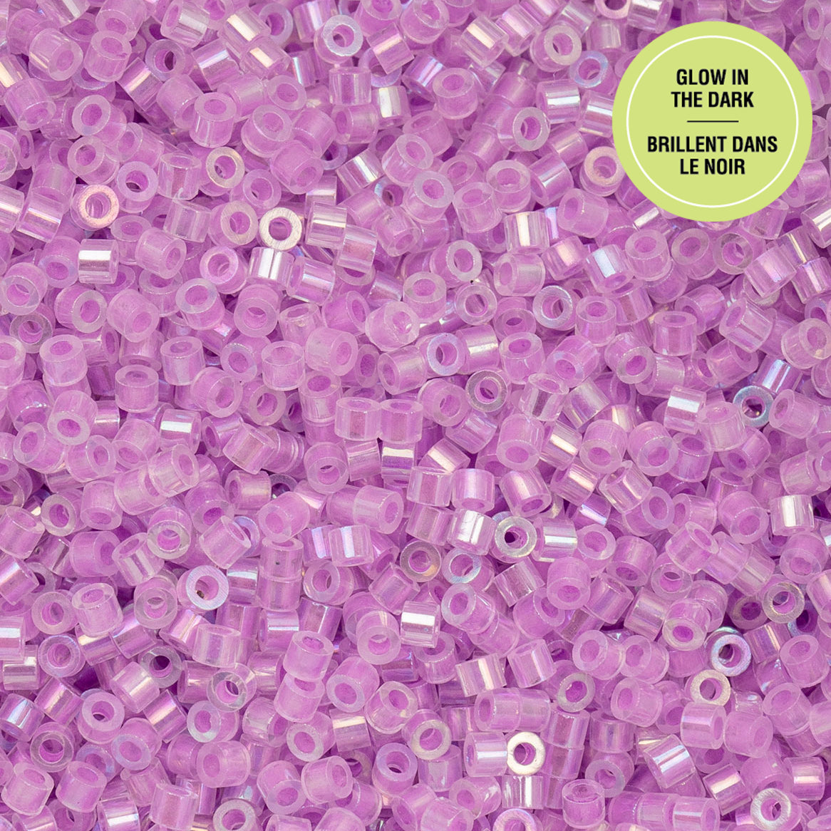 Cylin Bead 11/0 Glow in Dark AB Seed Beads – Purple 25g Bag | The Pink Bead Shop Canada