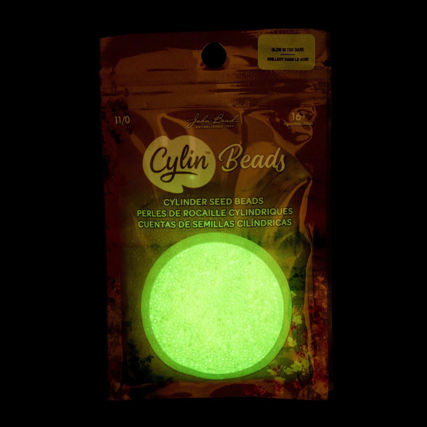 Cylin Bead 11/0 Glow in Dark AB Seed Beads – Yellow Neon 25g Bag | The Pink Bead Shop Canada