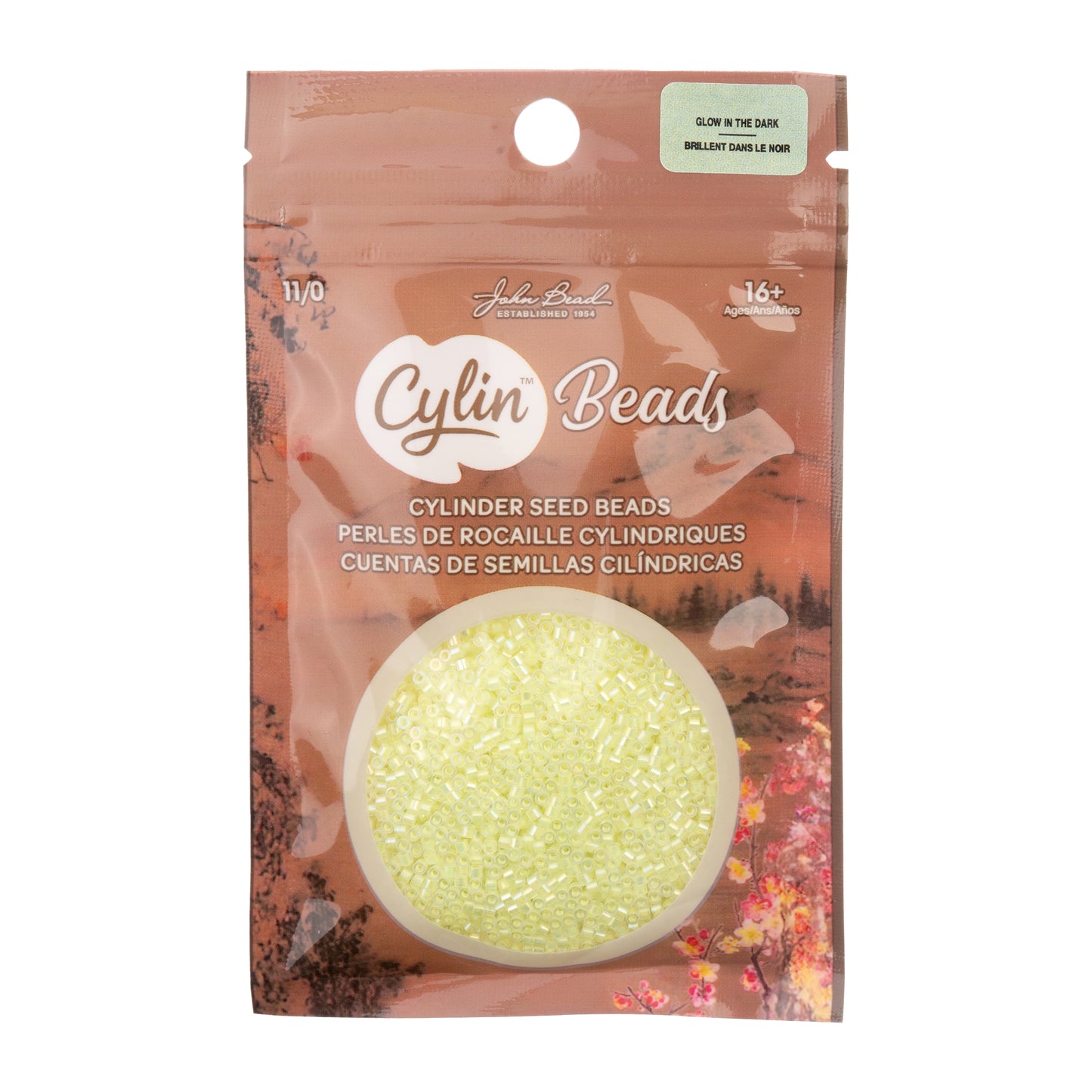 Cylin Bead 11/0 Glow in Dark AB Seed Beads – Yellow Neon 25g Bag | The Pink Bead Shop Canada