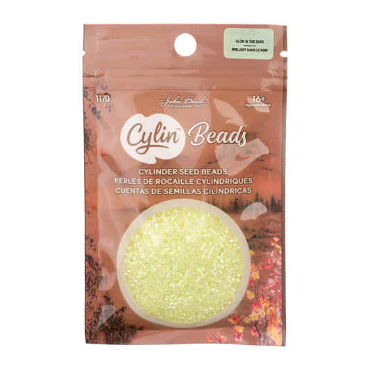 Cylin Bead 11/0 Glow in Dark AB Seed Beads – Yellow Neon 25g Bag | The Pink Bead Shop Canada