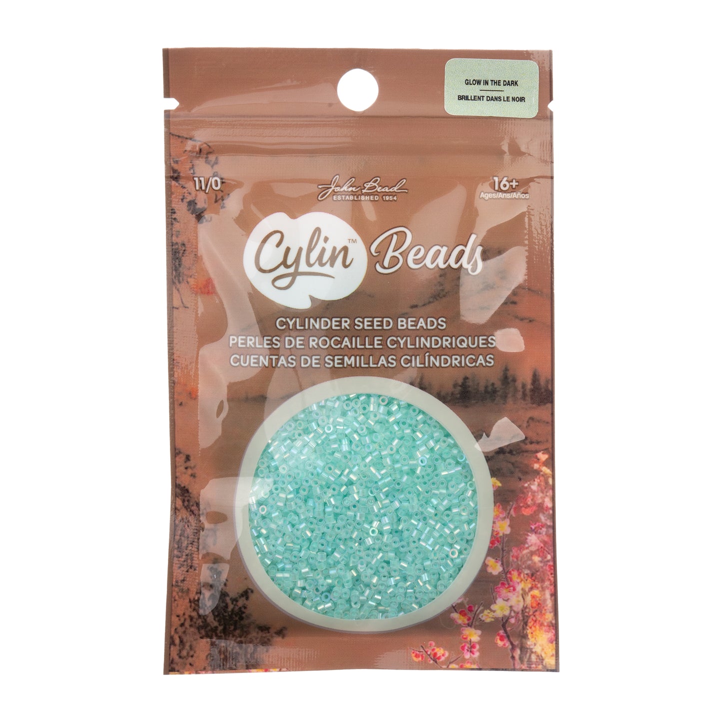 Cylin Bead 11/0 Glow in Dark AB Seed Beads – Green 25g Bag | The Pink Bead Shop Canada