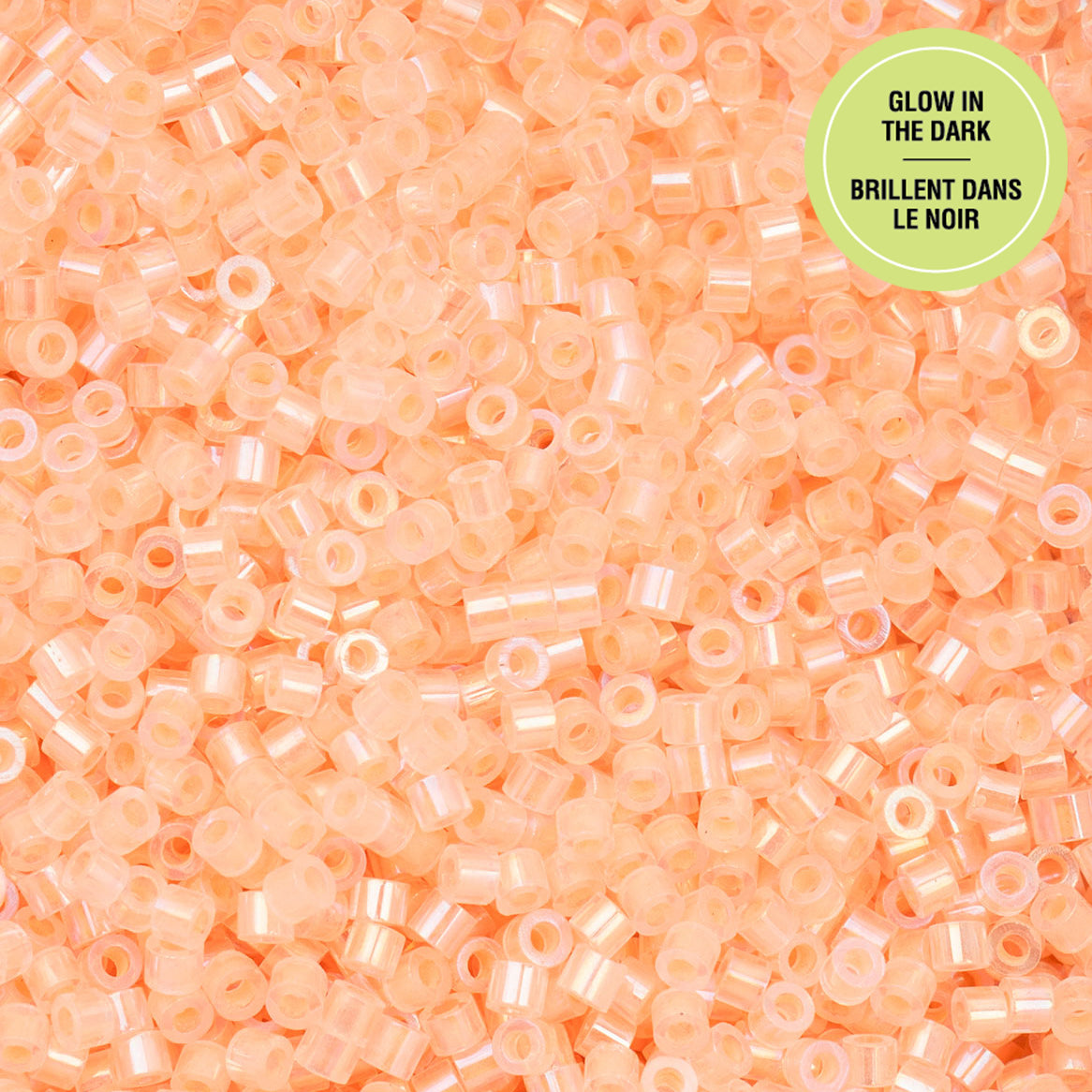 Cylin Bead 11/0 Glow in Dark AB Seed Beads – Orange 25g Bag | The Pink Bead Shop Canada