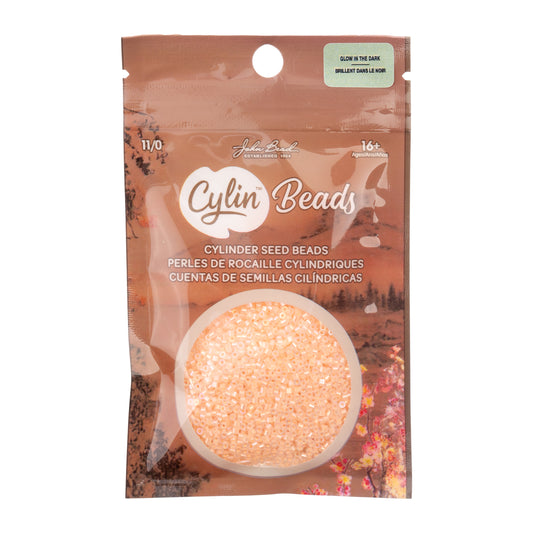 Cylin Bead 11/0 Glow in Dark AB Seed Beads – Orange 25g Bag | The Pink Bead Shop Canada