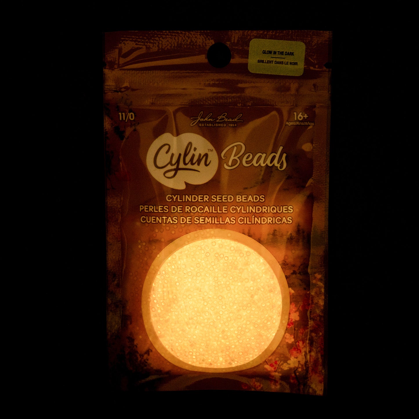 Cylin Bead 11/0 Glow in Dark AB Seed Beads – Coral 25g Bag | The Pink Bead Shop Canada