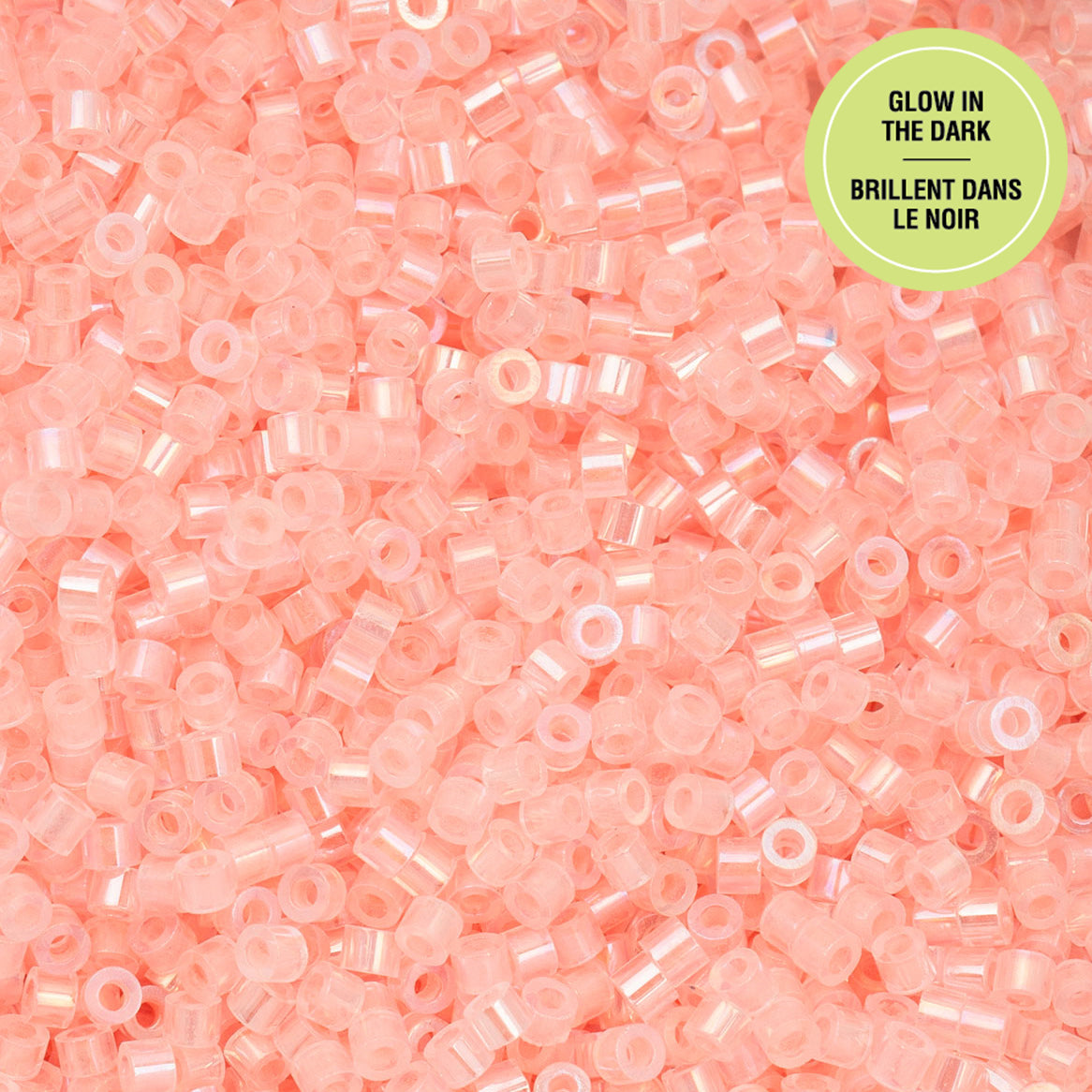 Cylin Bead 11/0 Glow in Dark AB Seed Beads – Coral 25g Bag | The Pink Bead Shop Canada
