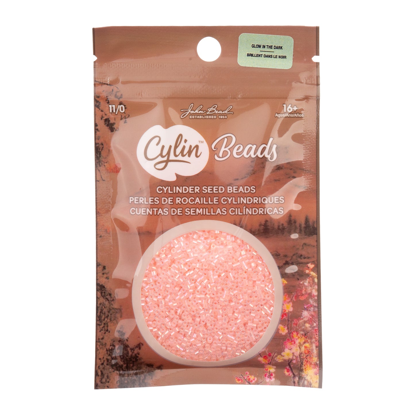 Cylin Bead 11/0 Glow in Dark AB Seed Beads – Coral 25g Bag | The Pink Bead Shop Canada