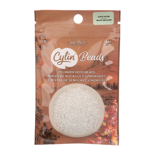 Cylin Bead 11/0 Glow in Dark Seed Beads – White to Turquoise 25g Bag | The Pink Bead Shop Canada