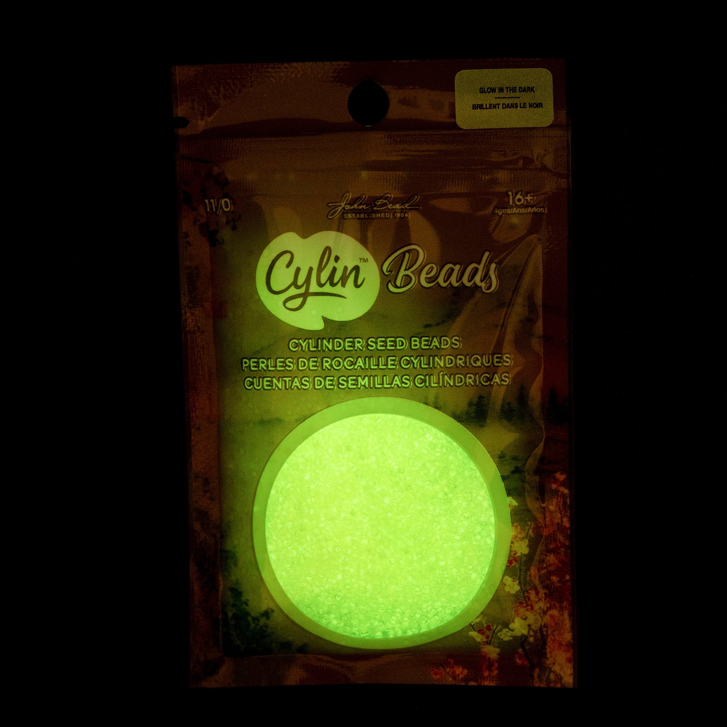 Cylin Bead 11/0 Glow in Dark Seed Beads – Yellow 25g Bag | The Pink Bead Shop Canada
