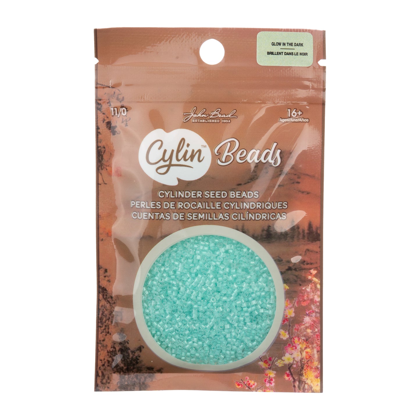 Cylin Bead 11/0 Glow in Dark Seed Beads – Green 25g Bag | The Pink Bead Shop Canada