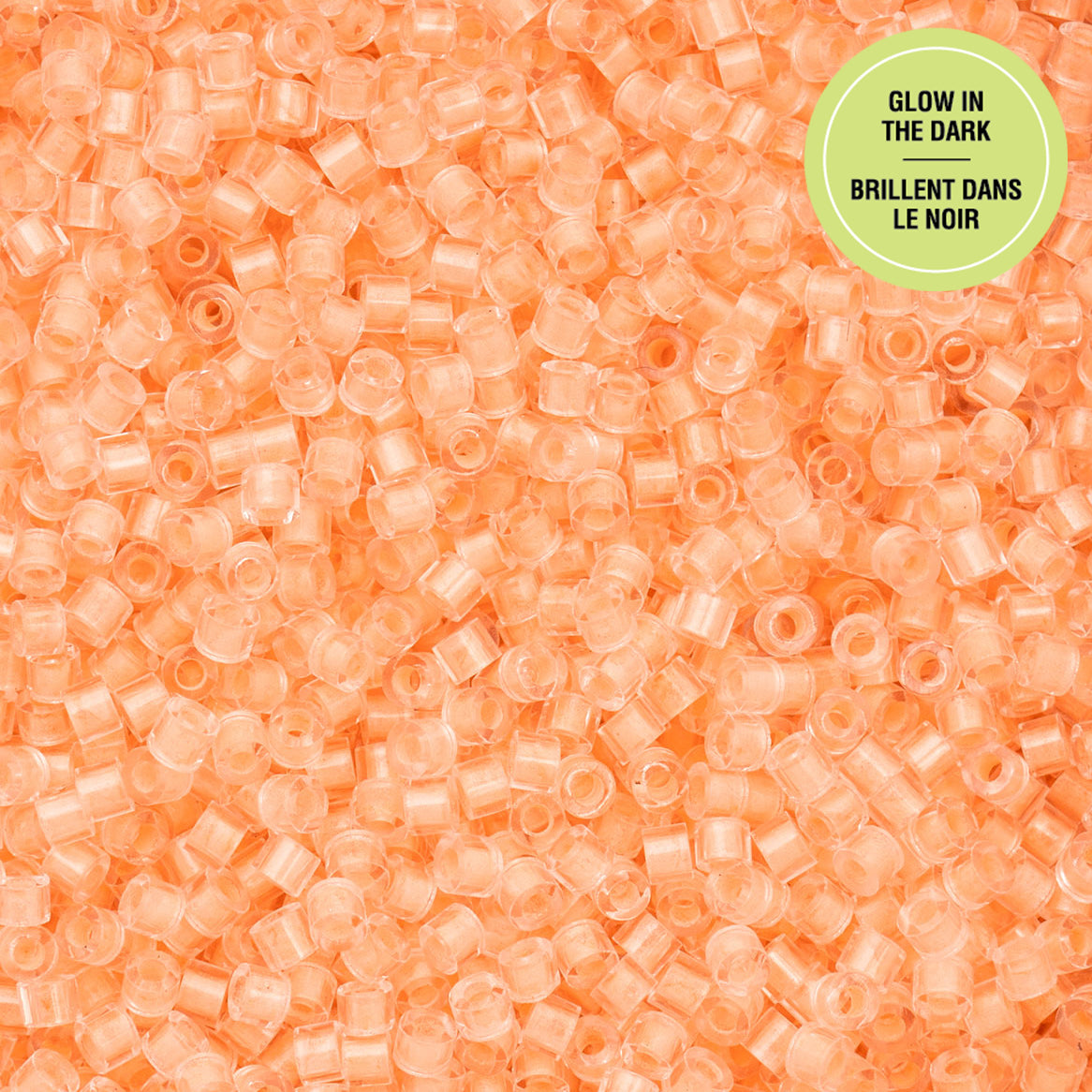 Cylin Bead 11/0 Glow in Dark Seed Beads – Orange 25g Bag | The Pink Bead Shop Canada