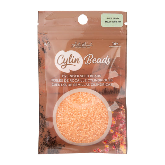 Cylin Bead 11/0 Glow in Dark Seed Beads – Orange 25g Bag | The Pink Bead Shop Canada