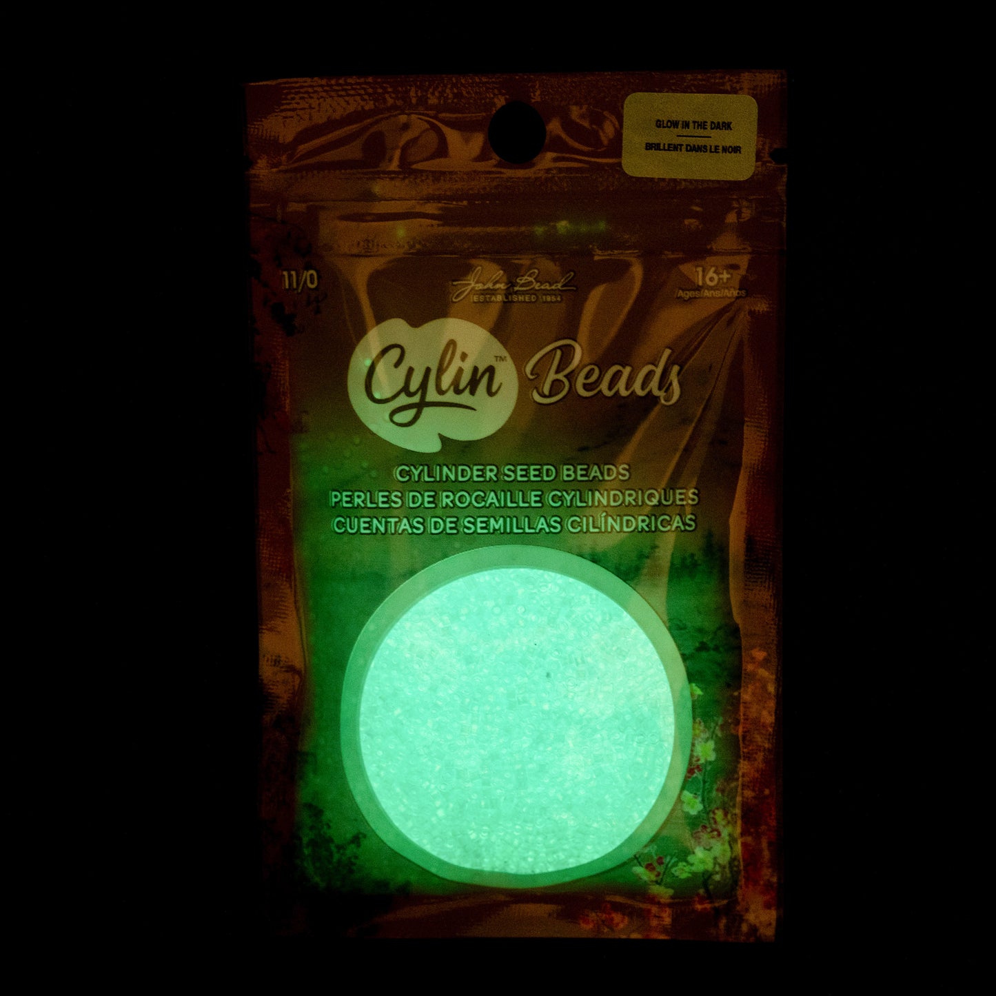 Cylin Bead 11/0 Glow in Dark Seed Beads – Blue 25g Bag | The Pink Bead Shop Canada