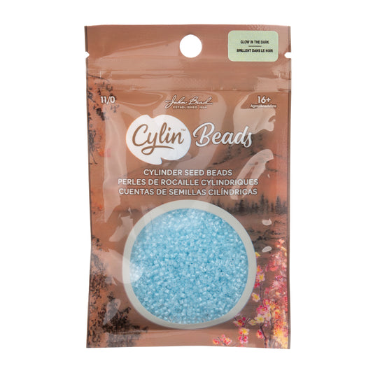 Cylin Bead 11/0 Glow in Dark Seed Beads – Sky 25g Bag | The Pink Bead Shop Canada