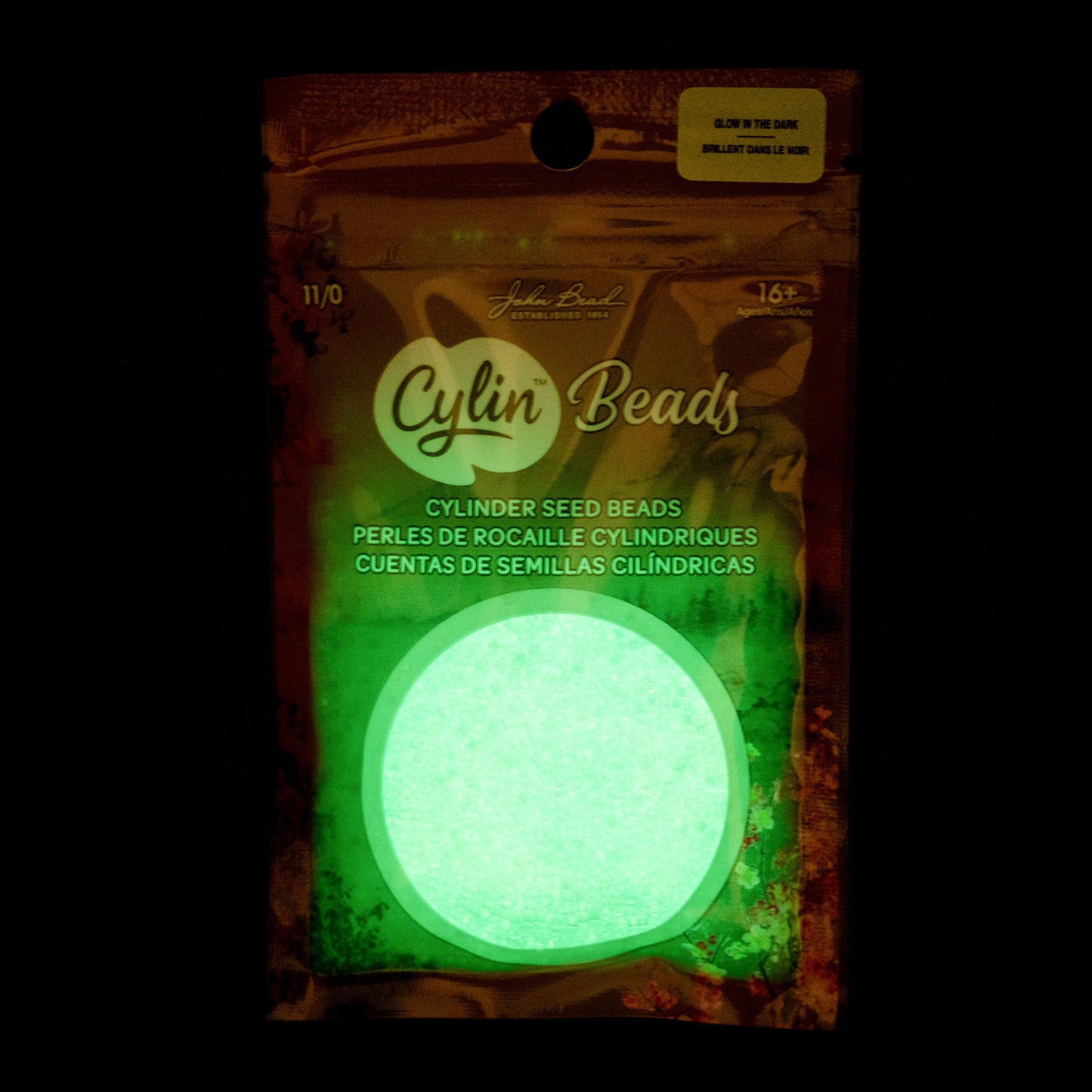 Cylin Bead 11/0 Glow in Dark Seed Beads – Turquoise 25g Bag | The Pink Bead Shop Canada