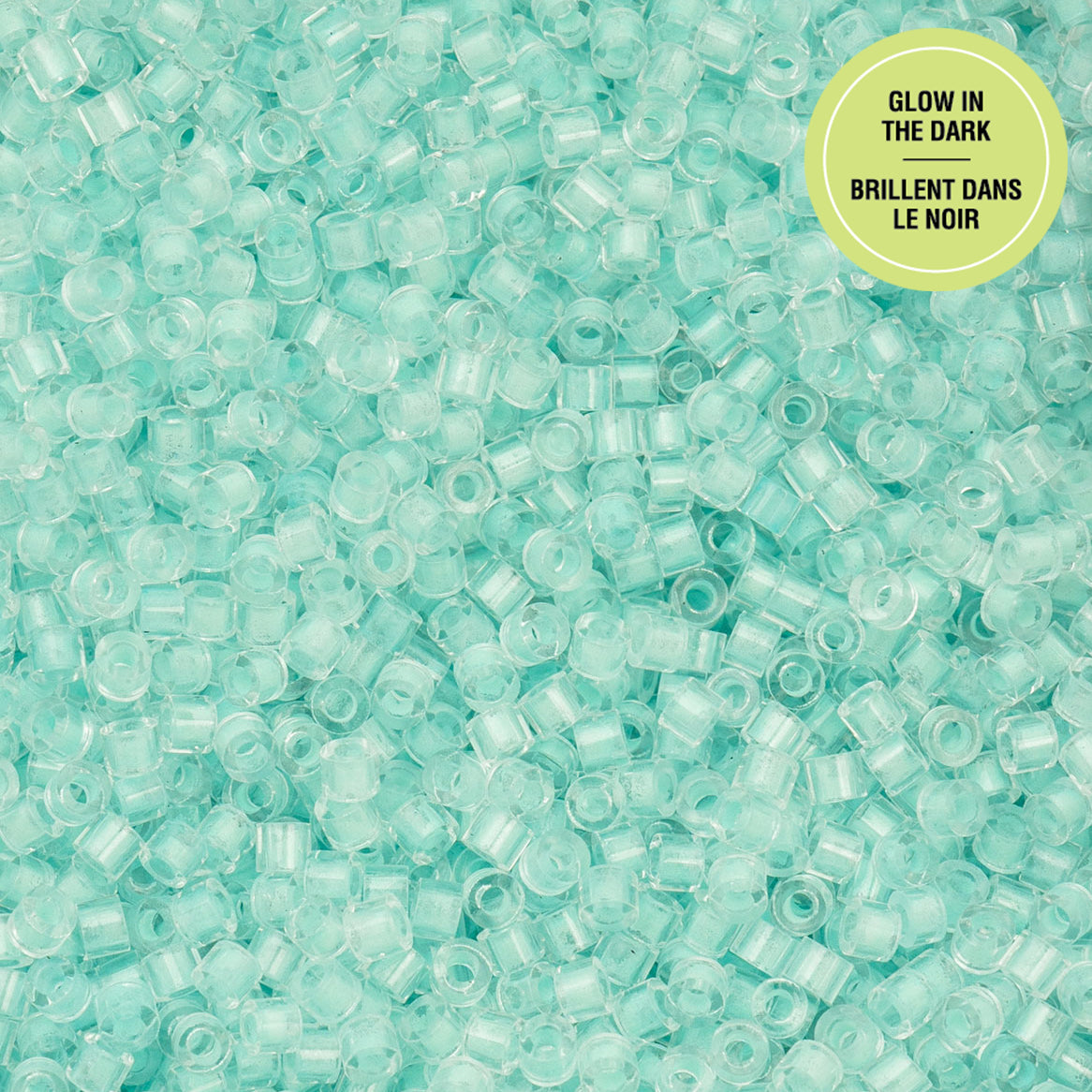 Cylin Bead 11/0 Glow in Dark Seed Beads – Turquoise 25g Bag | The Pink Bead Shop Canada