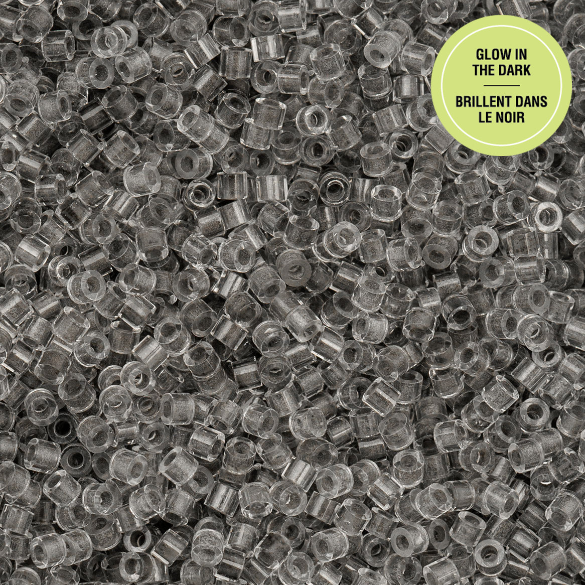 Cylin Bead 11/0 Glow in Dark Seed Beads – Grey 25g Bag | The Pink Bead Shop Canada