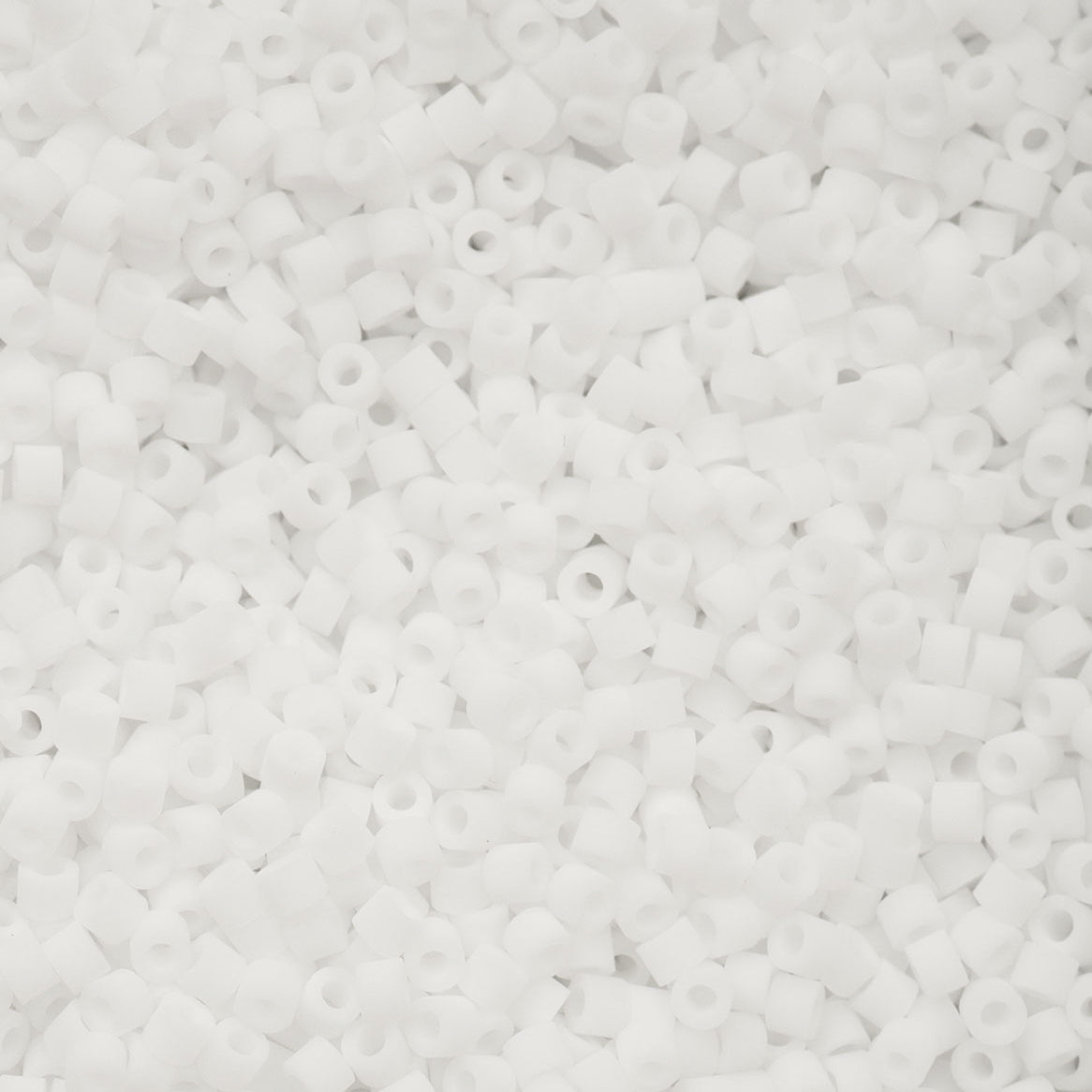 Cylin Bead 11/0 Matte Macaron AB White Seed Beads – 25g Bag | The Pink Bead Shop Canada