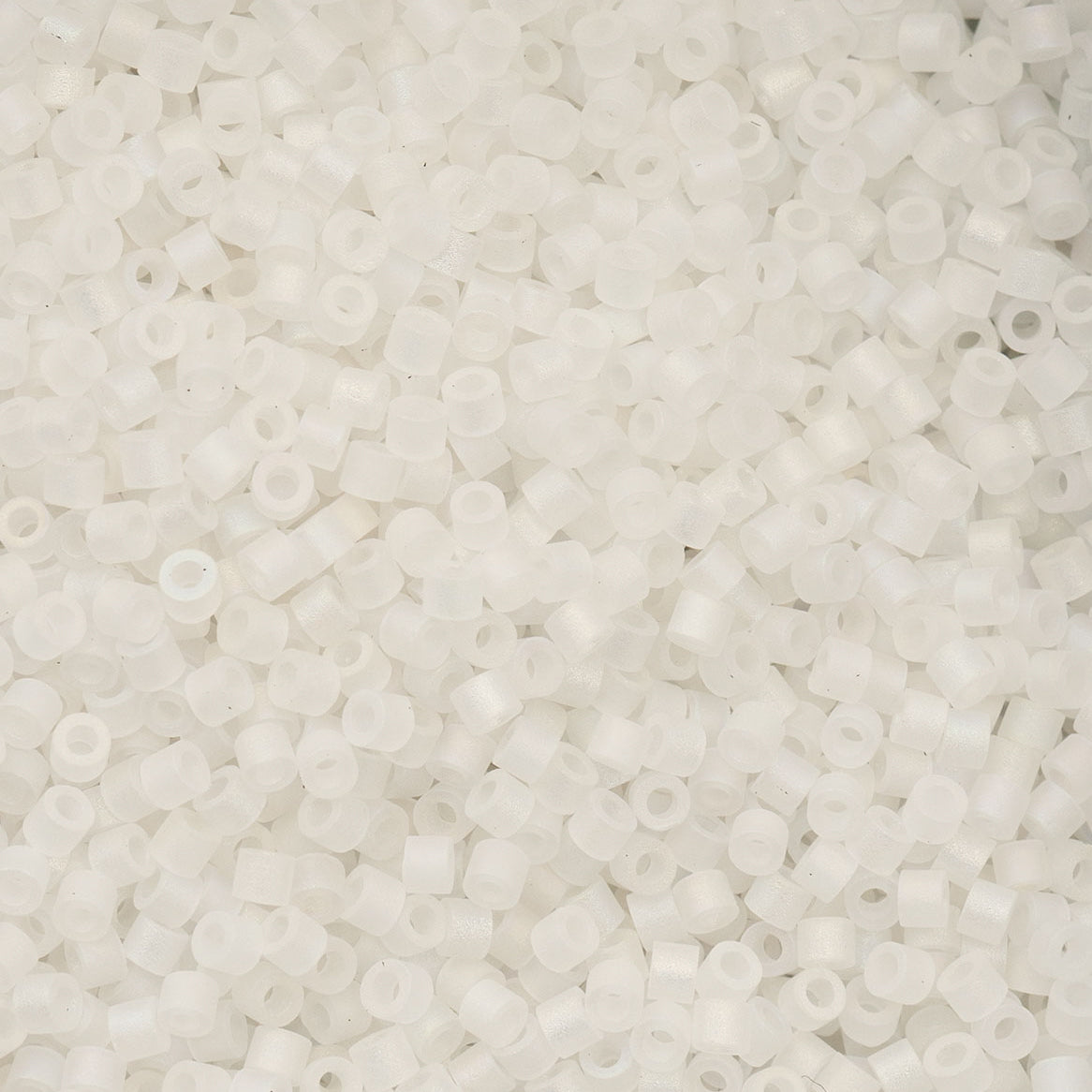 Cylin Bead 11/0 Matte Macaron AB White Seed Beads – 25g Bag | The Pink Bead Shop Canada