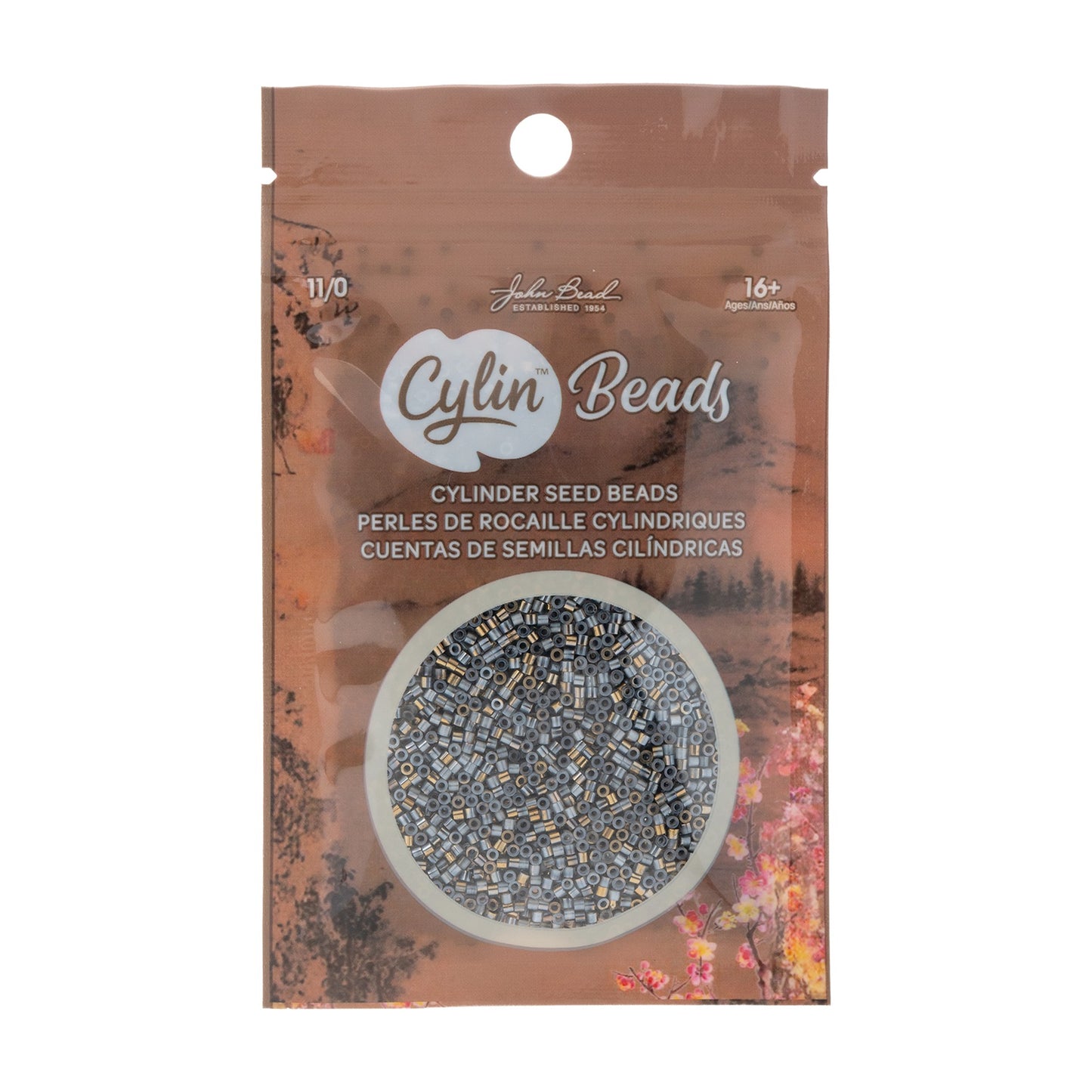 Cylin Bead 11/0 Gilded Halo Antique Silver Seed Beads – 25g Bag | The Pink Bead Shop Canada