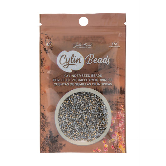 Cylin Bead 11/0 Gilded Halo Champagne Seed Beads – 25g Bag | The Pink Bead Shop Canada