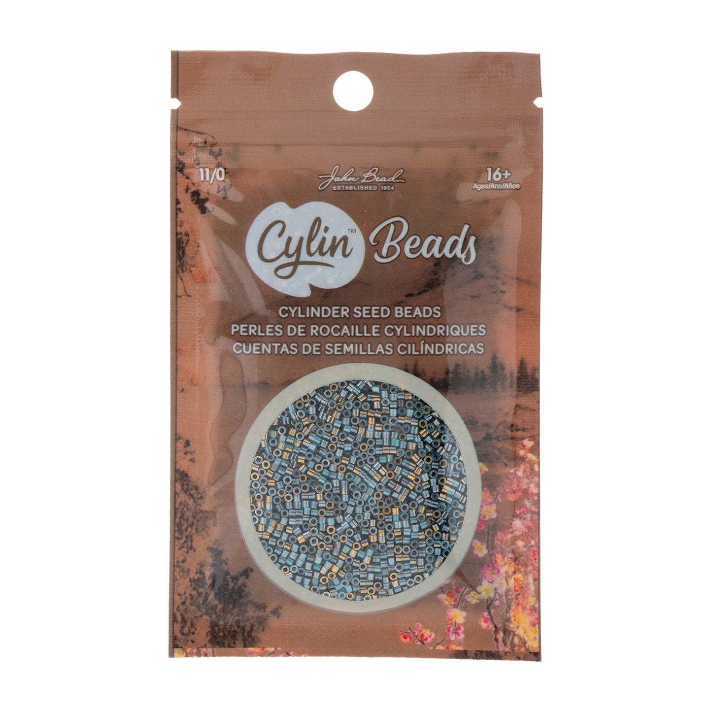 Cylin Bead 11/0 Gilded Halo Frosted Blue Seed Beads – 25g Bag | The Pink Bead Shop Canada