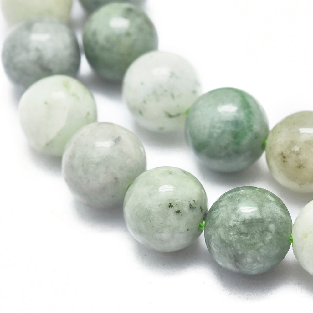 Natural Myanmar Jade/Burmese Jade Beads Strands, Round, 8mm