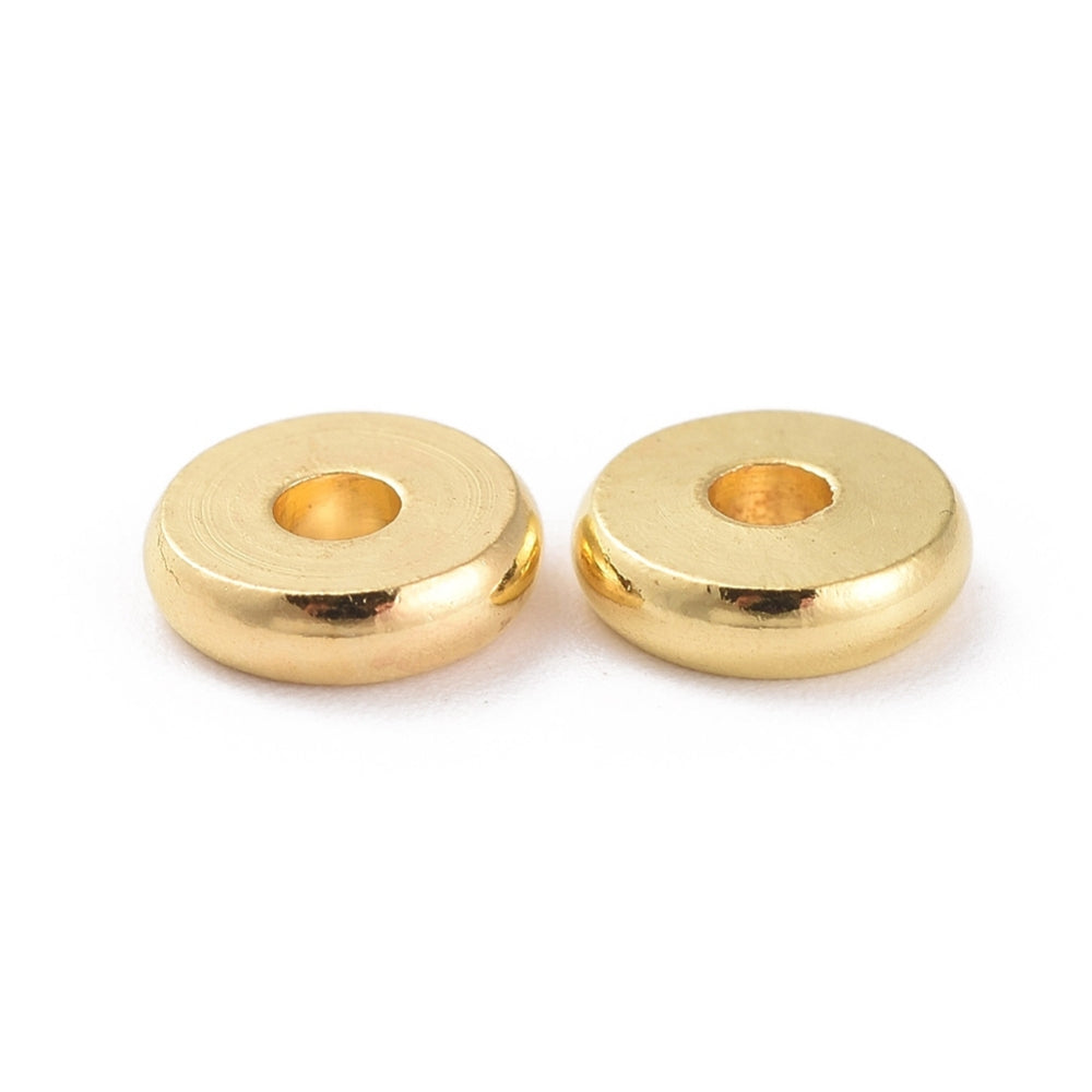 Brass Spacer Beads, Disc, Golden 50Pk 6mm