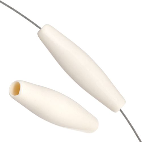 Acrylic Hairbone Pipe Beads 1.5” – Bone White | The Pink Bead Shop Canada