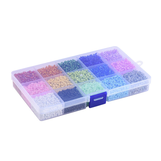 VALUE BOX SIZE 8/0 GLASS SEED BEADS 15 COLORS