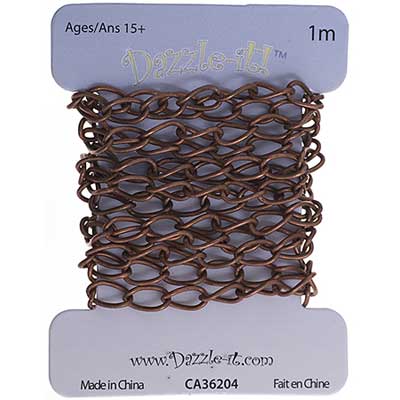 Dazzle-it Curb Chain 7x4mm Antique Copper 1m /Card