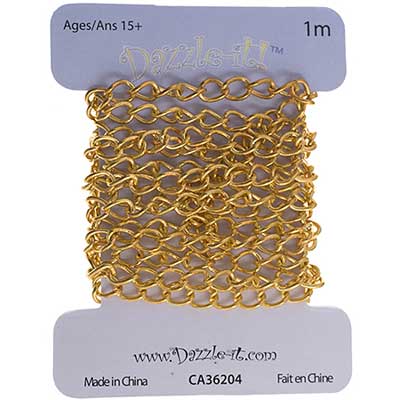 Dazzle-it Curb Chain 5x3.5mm Brass 1m /Card
