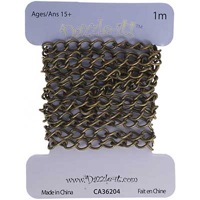 Dazzle-it Curb Chain 5x3.5mm Antique Brass 1m /Card