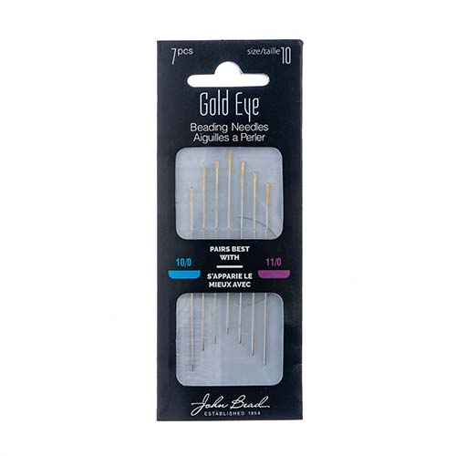 Gold Eye Beading Needles Size 10 (7pc Pack) | The Pink Bead Shop Canada
