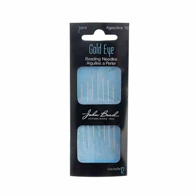 Gold Eye Beading Needles Size 12 (7pc Pack) | The Pink Bead Shop Canada