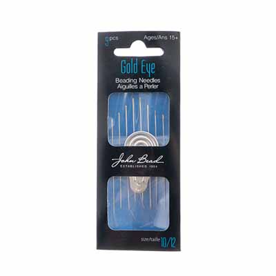 Gold Eye Beading Needles Size 10/12 with Threader (8pc Set) | The Pink Bead Shop Canada