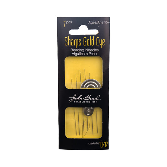 Gold Eye Beading Needles Size 10/12 with Threader (8pc Set) | The Pink Bead Shop Canada