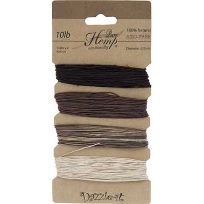 Hemp 100% Natural 0.5mm 10lb 4x41.9ft Natural Earthy Colours