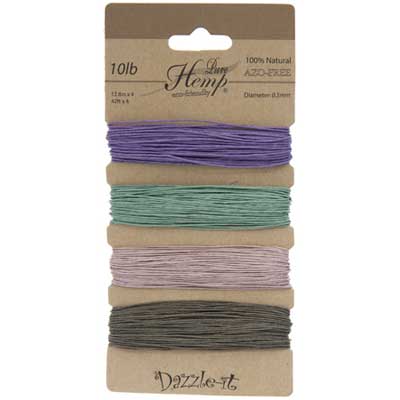Hemp 100% Natural 0.5mm 10lb 4x41.9ft Vintage Colours