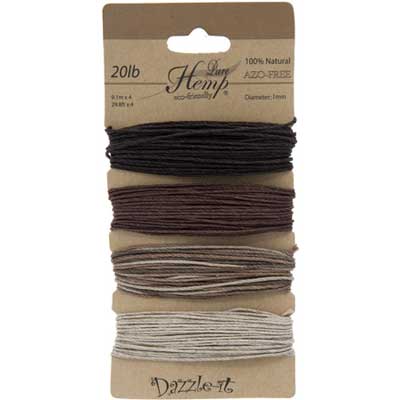 Hemp 100% Natural 1mm 20lb 4x29.9ft Natural Earthy Colours