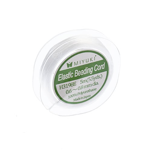 Miyuki Elastic Beading Cord 5m White apx 0.6mm to 0.8mm