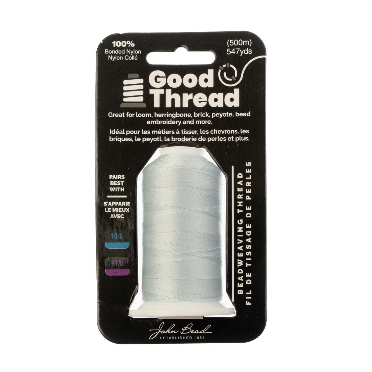Good Thread 500m Spool Light Grey Bonded | The Pink Bead Shop Canada