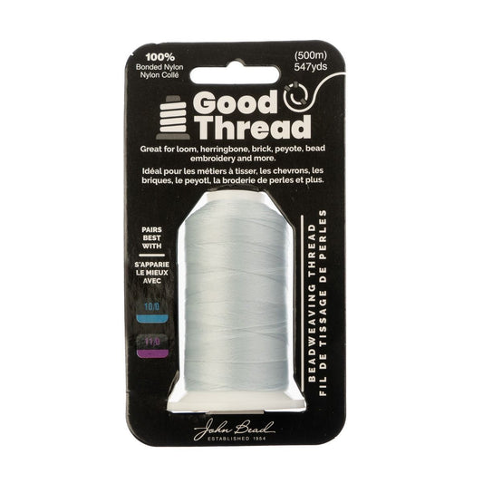 Good Thread 500m Spool Light Grey Bonded | The Pink Bead Shop Canada