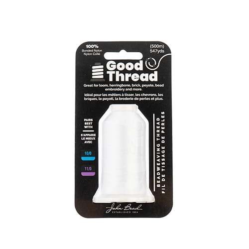 Good Thread 500m Spool White Bonded | The Pink Bead Shop Canada