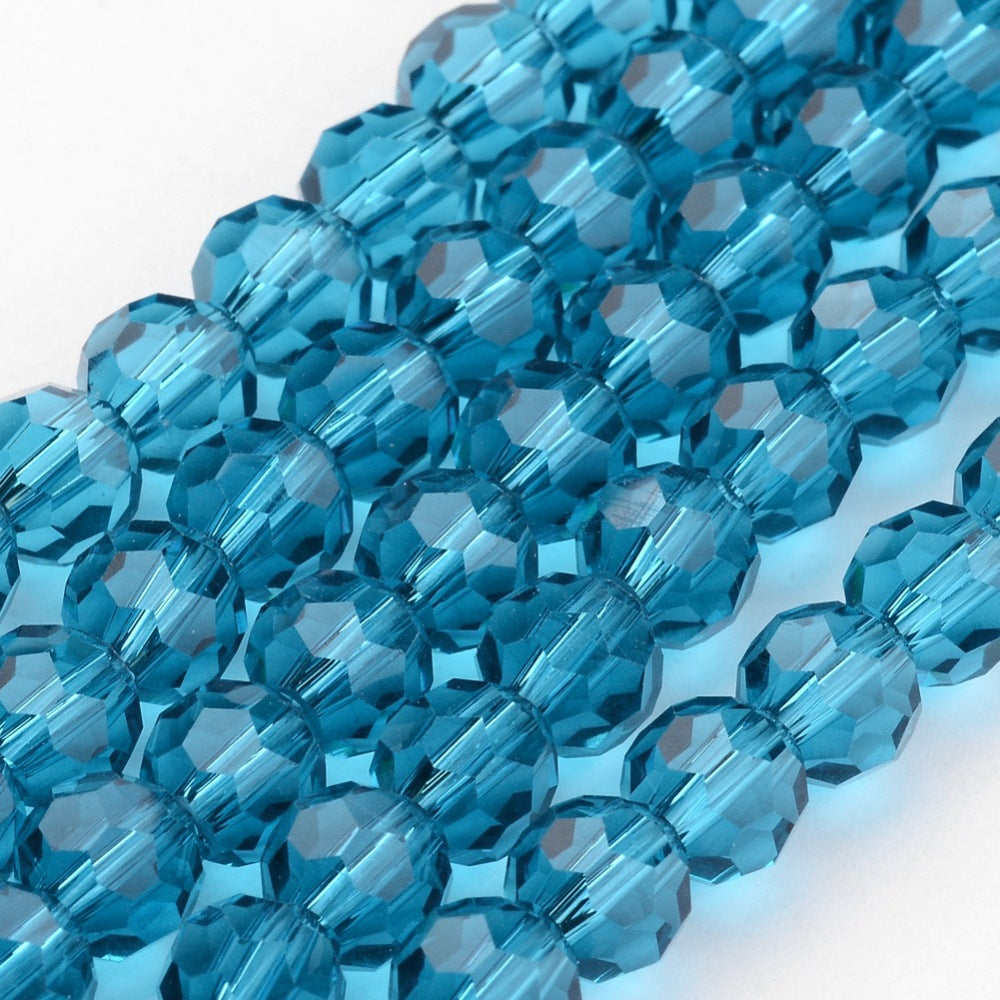 Transparent Glass Bead Strands, Imitation Austrian Crystal, Faceted(32 Facets), Round, 10mm